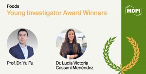 Unha imaxe mostrando aos dous vencedores da nova edición dos vencedores do Food Young Investigador Award no ano 2025, o profesor Doutor Yu Fu, da Southwest University da China e a Doutora Lucía Victoria Cassani Menéndez, da Universidade de Vigo