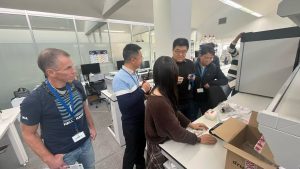 A picture of the visit of CAAS delegation to the laboratories managed by AA1 group