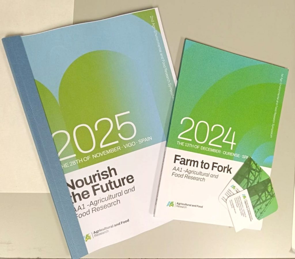 Unha fotografía dos dous libros de abstracts correspondentes a cadasúas edicións / A picture of the two books of abstracts corresponding to each of the editions